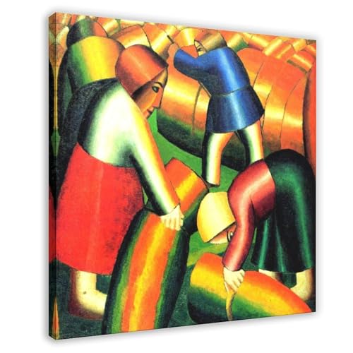 Impression sur toile Taking in The Harvest Malevich tableau de décoration murale 61x61