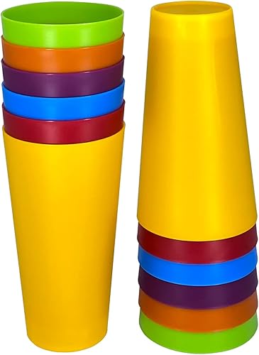 Miniatura 2 de Yalin Vasos de plástico de 32 onzas, vasos grandes para beber, tazas de fiesta, vasos de té helado, irrompibles, aptos para lavavajillas, sin BPA,