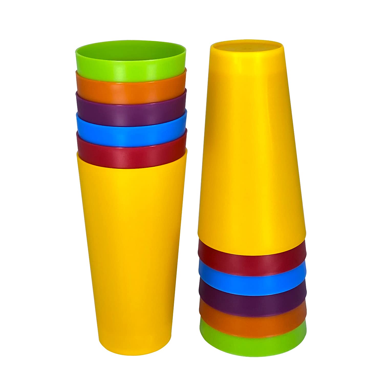 Yalin 32 Ounce Plastic Tumblers/Large Drinking Glasses/Party Cups/Iced Tea Glasses,Unbreakable, Dishwasher Safe - Image 2