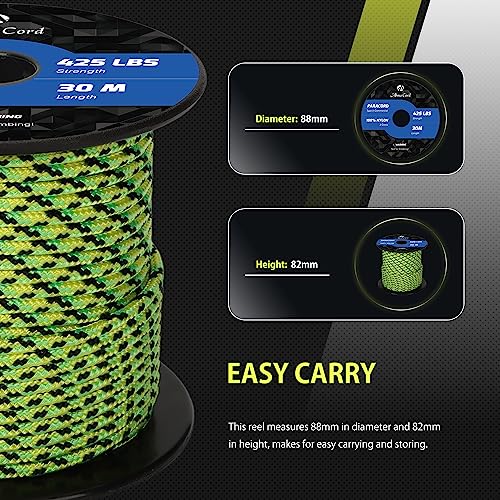 Abma Cord Paracord 425 lbs 3mm 100% Nylon 30M - Dragonfly, Multi Color-dragonfly, 30 Meters - Image 2