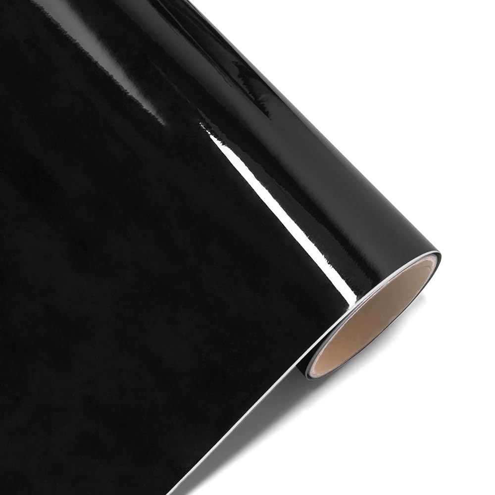 High Gloss Black Vinyl Wrap Self Adhesive Air Release Bubble - Outdoor Rated for Automotive Use (30cm x 152cm)