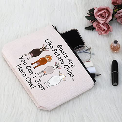 Goat Lover Gift Goats are Like Potato Chips Makeup Bag Goat Owner Cosmetic Bag Goat Lovers Gift Farmer Gift Zipper Travel Bag (Goats are Like Potato Chips) - Image 4