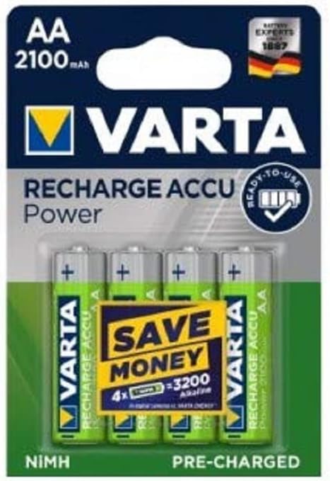 Ready2Use pre-charged rechargeable AA Mignon Ni-Mh battery (4-pack, 2,100 mAh), rechargeable without memory effect - ready for immediate use