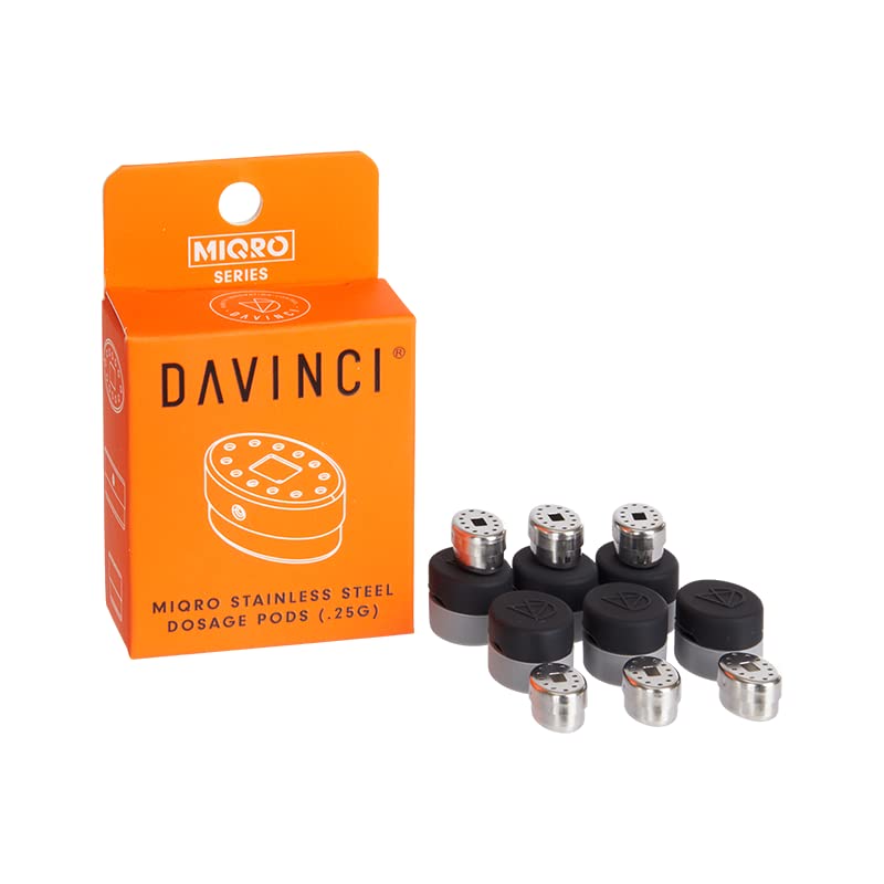 DAVINCI | MIQRO Series Dosing Capsules - 6 dosettes en acier inoxydable pour les vaporisateurs DaVinci MIQRO