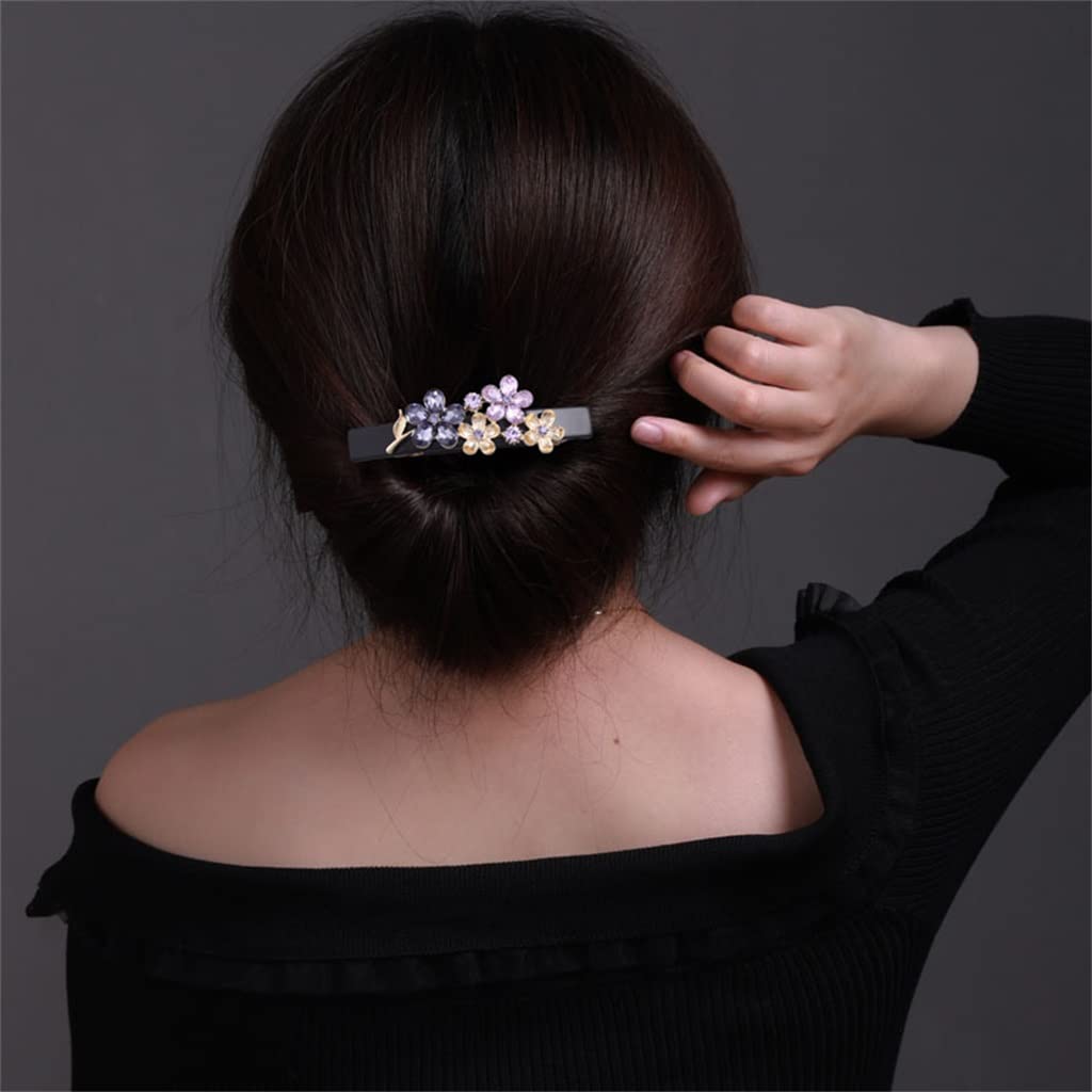 HBJWOV Hair clip female back of the headdress elegant mother hair card a ornament(Black)