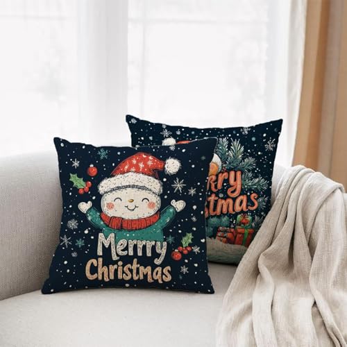 Housses de coussin imperméables en lin déperlant lavable pour décor de Noël