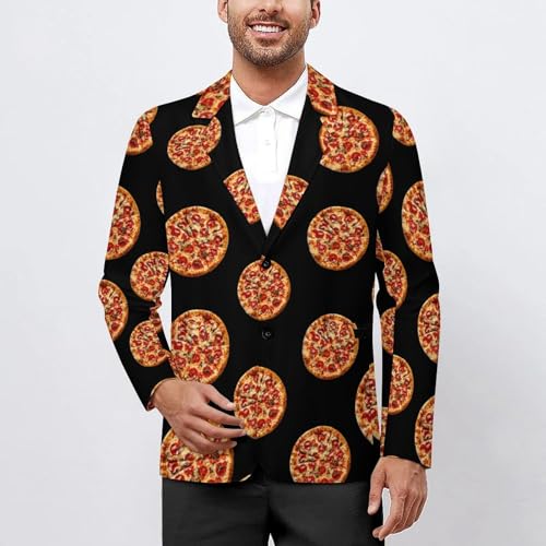 Pizza Lover Men's Suit Jacket 2 Button Lapel Blazers Business Coat Tuxedo for Wedding Dinner2