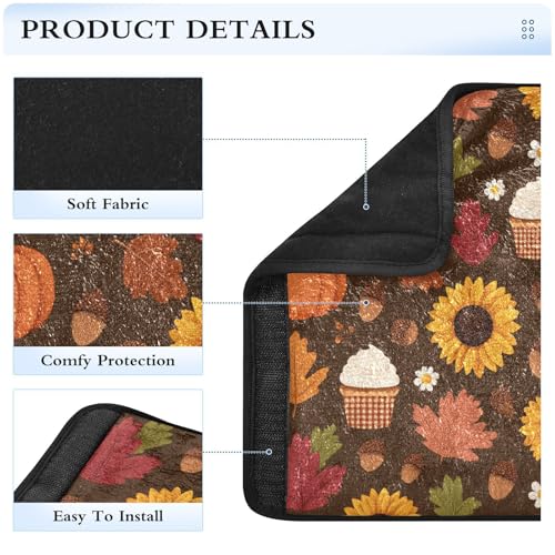 Image of 2 Pack Seatbelt Covers Seat Belt Cover Pad for Adults Boys Girls Car Seat Strap Covers Pads Cushion Universal Shoulder Strap Pad Protector for Backpack Camera Bag 6.5 Inch Sunflowers Maple Leaves Pump