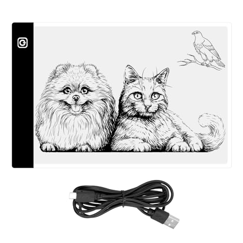 Joyan Mesa de Luz para Dibujo A4 Mesa de Luz para Calcar 3 Niveles de Brillo Mesa Luz Dibujo Calcar Dibujos Proyector Pantalla De Luz para Dibujar Pizarra Luz Led Diamond Painting Accesorios