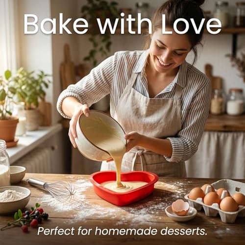 Image of Aditi Heart Shaped Silicon Mould (7 inches) | Soft, Flexible & Durable | BPA Free, Non Toxic & Heat Resistant | Premium Food Grade Quality | Non-Stick & Reusable Mould | Bake with Love