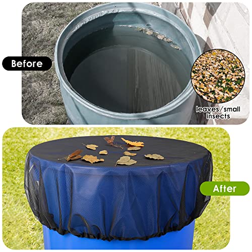 3 Pack Rain Barrel Cover 39 Inch Mesh Cover For Rain Barrels-Rain Barrel Net Cover With Drawstring For Keeping Fallen Leaves And Debris Out Of Your Rain Barrel Water Collection Buckets. #TOP5