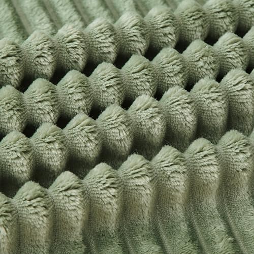 Bnuitland Manta Verde Salvia de Forro Polar Suave para Sofá y Cama miniatura 7