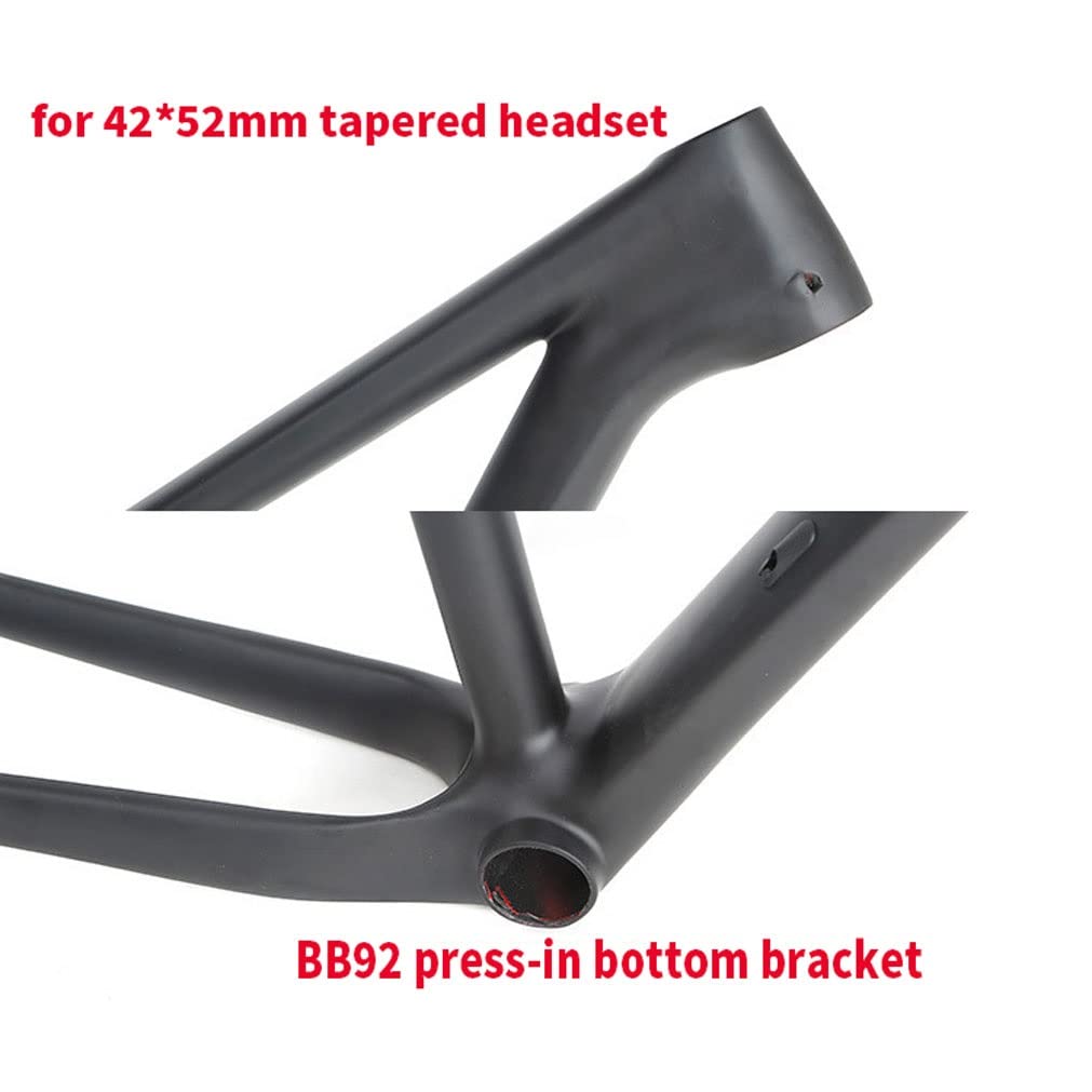 27.5er 29er Bike Frame Carbon Fiber Hardtail Mountain Bike Frame 15''/17''/19'' Disc Brake Frame Thru Axle 12 * 142mm Routing Internal XC AM(Matte Black,29 * 17'')