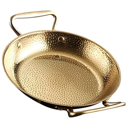 LIGIGWASH Olla de Cocina Inoxidable con Doble Asa Resistente Altas Temperaturas para Uso Diario Sartén Multifuncional para Paella y Mariscos Fácil de Limpiar y para Cocinas Domésticas