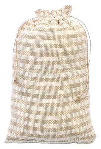 Sacs en toile de jute avec cordon en lin naturel pour dragées et cadeaux raffinés