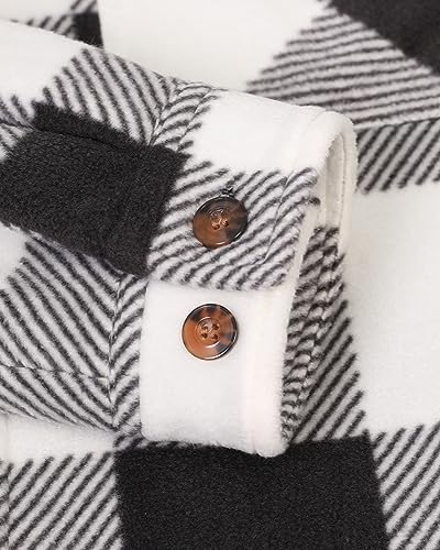 Image of Lisskolo Men's Warm Sherpa Flannel Shirt Jacket Heavy Fleece Lined Plaid Button Up Jackets