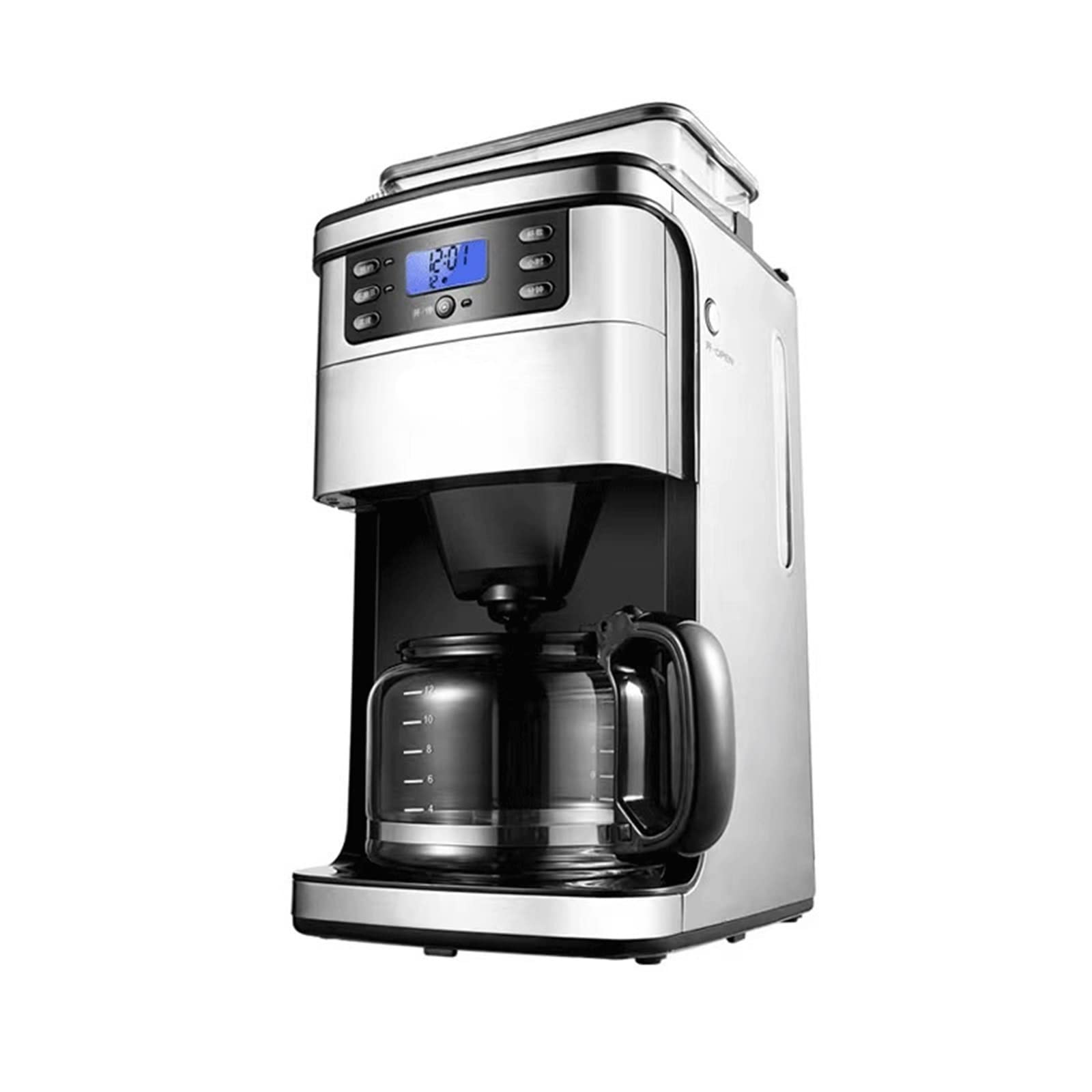DieffematicKF Ekspresy do kawy Household Automatic Coffee Machine Freshly Ground Coffee Beans/powder Commercial Automatic Coffee Machine (Color : White, Size : EU)