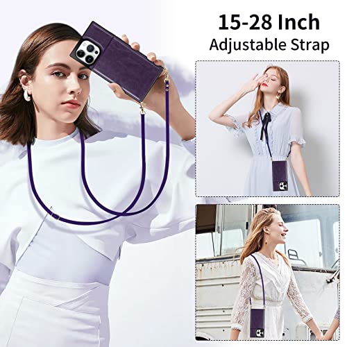 Coolden For Iphone 14 Pro Wallet Case With Card Holder, Dual Layer Pu Leather Iphone 14 Pro Flip Cover Crossbody Wallet Case, Magnetic Clasp Kickstand Slim Armor Phone Case For Iphone 14 Pro 6.1 Inch #TOP6