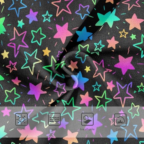 Little Girls' Soft Cotton Underwear Kids Breathable Comfort Bright Neon Stars Panties Briefs Toddler3