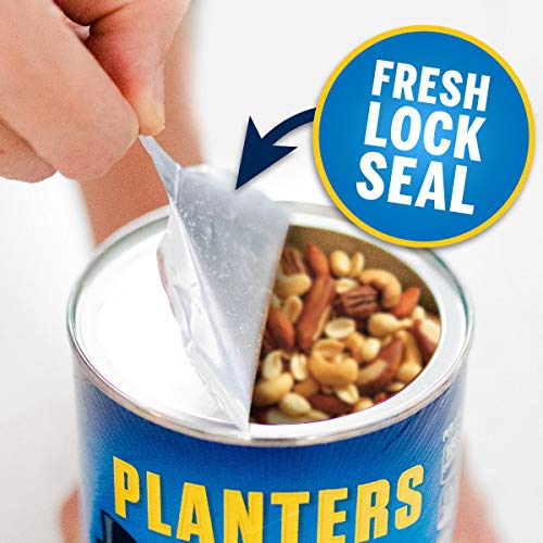 PLANTERS Mixed Nuts, 10.3 oz Canister - Peanuts, Almonds, Cashews, Hazelnuts & Pecans Roasted in Peanut Oil - Game Day Snacks, Movie Snacks & After School Snacks - Resealable Lid - Kosher