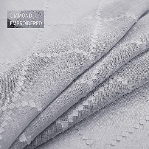 Koufall Light Grey Curtains & Drapes For Living Room 84 Inch Length 2 Panels Set Modern Rod Pocket Sheer Window Treatments Curtains For Bedroom Sliding Glass Door 84 Inches Long Gray #TOP3