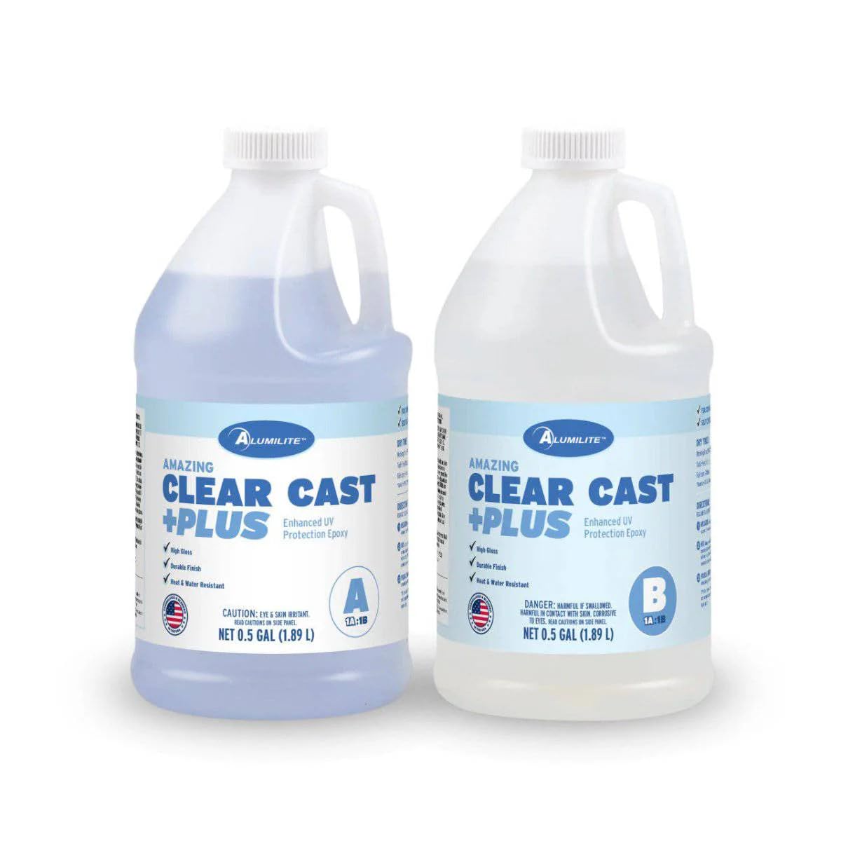 Alumilite Amazing Clear Cast Plus (1 Gal) Food Safe High-Gloss Epoxy Resin with UV Resistance, Perfect for Countertops, Coatings, Castings, Jewelry, Art, & DIY Projects Compatible with Dyes & Inks