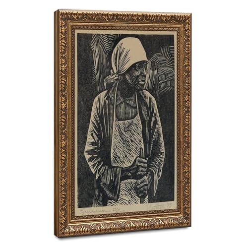 Affiche Elizabeth Catlett Survivor giclée sur toile 50x75 cm avec cadre suspendu pour salon