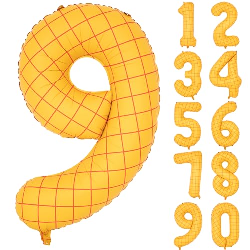 Image of 40 inch Matte Yellow Balloons Toy Inspired Story Theme party Supplies Digital 9 | Number Birthday Decoration, Cowboy Decorations Western, Cowgirl Party Balloon