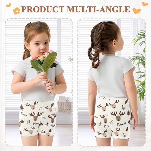 Moose Good Night Girls Shorts Elastic Waist Sports Shorts Girls Leggings Pants for 4-10 Years4