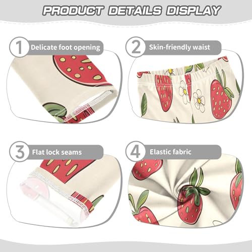 Bolaz Toddler Girls Leggings Printed Yoga Pants Leggings Strawberry White Flower for Kids3