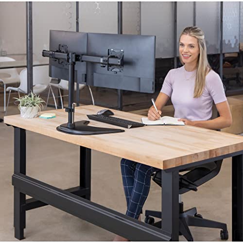 Image of Fellowes 8043701 Professional Series Free Standing Computer Monitor Stand for 2 Monitors with Horizontal Monitor Arms, 27 Inch Monitor Capacity