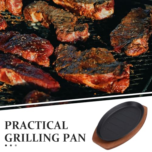 Assiette steak fonte de qualité supérieure avec socle bois isolant - 5