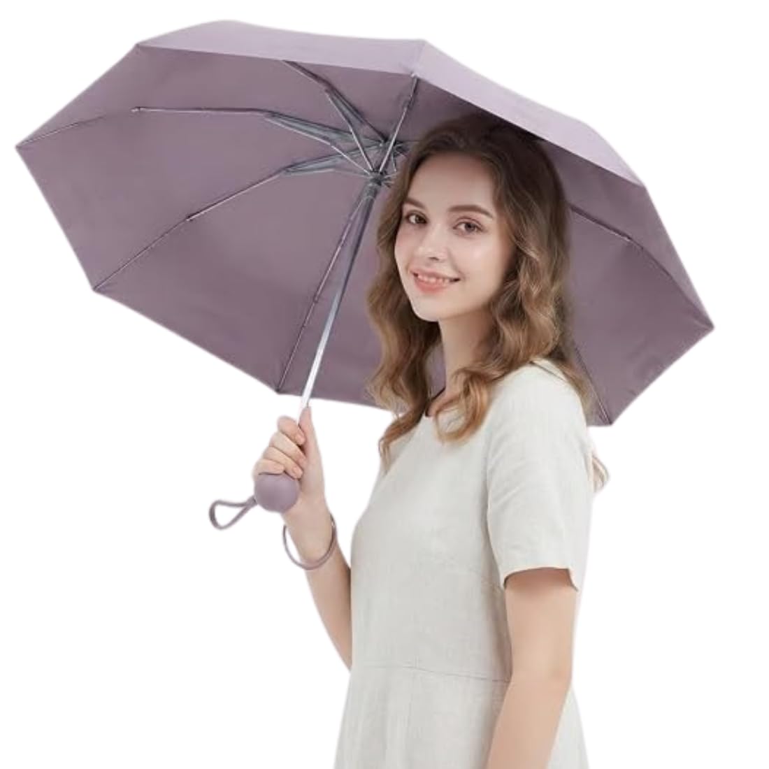 Compact Mini Capsule Umbrella with Round Handle (Purple).-picture-29