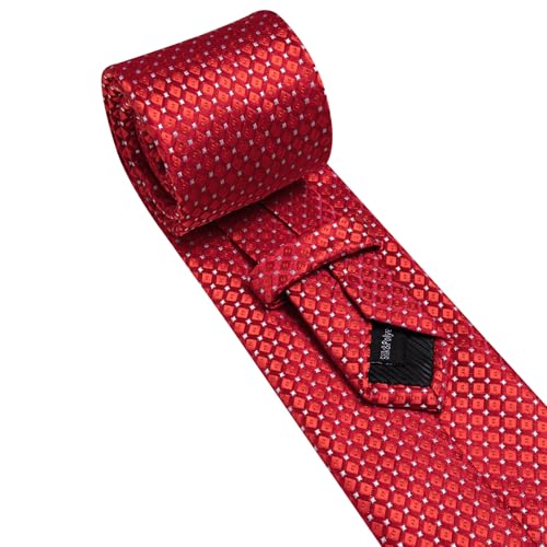 Image of YOHOWA Men Plaid /Striped Ties Set Silk Business Wedding Formal Fashion Necktie and Pocket Square Cufflinks Set