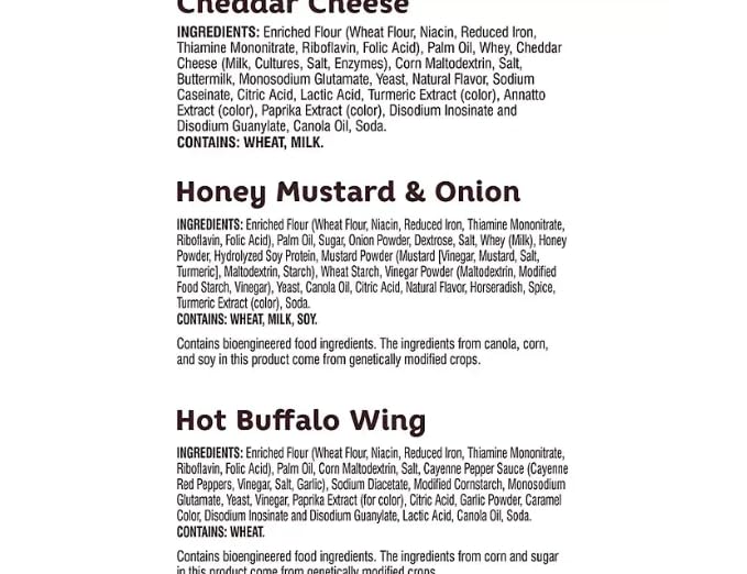 Pretzel Pieces Variety Pack, Honey Mustard & Onion, spicy Hot Buffalo Wing, super cheesy Cheddar 2.25 oz, 20 Count (1 Pack)
