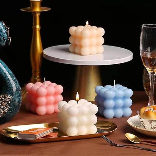Navani Bubble Candle Molds, 3D Bubble Cube Silicone Mold For Candles Soap Making, Diy Candles And Cake Decoration, Easy To Demold - 6 Cavity #TOP3