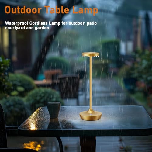 Tpczqj 001 2 Pack Led Cordless Table Lamp Rechargeable,Outdoor Battery Operated Desk Lamp Touch 3 Color Dimming Portable Waterproof Night Light thumb #3