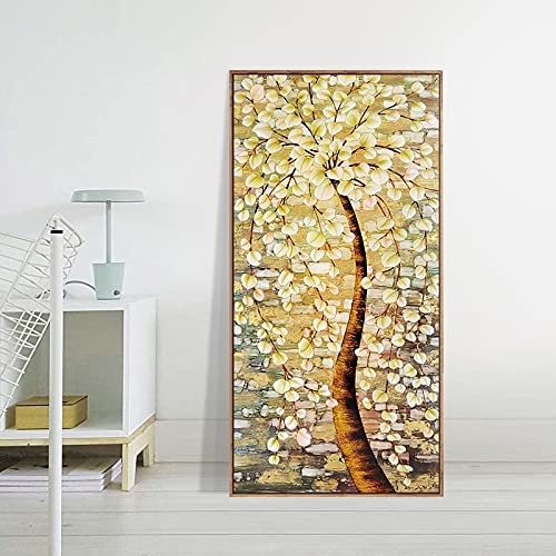 Peinture diamant arbre porte-bonheur 80x220cm grand format en strass cristal éclatant