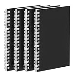 4 Pack Spiral Notebook A6 Wirebound Notebook Small Spiral Pocket Notepads College Ruled Mini Spiral Notepad A6 Spiral Lined Notebooks with 50 Sheets 100 Pages Black Cover for Office School Supplies
