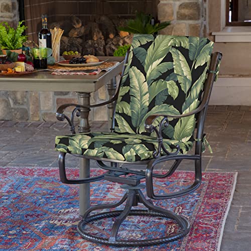 Image of Arden Outdoor Midback Chair Cushion, 18 x 16.5, Water Repellent, Fade Resistant 18 x 16.5, Onyx Cebu