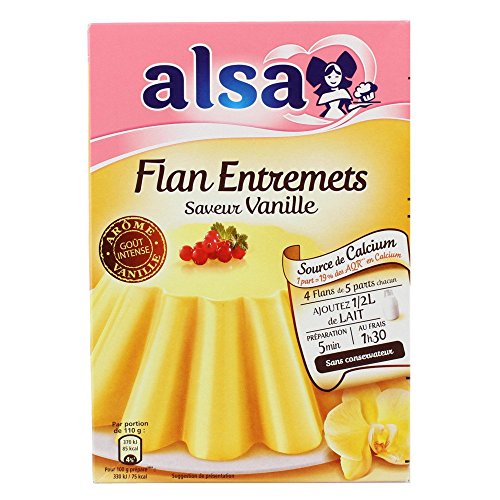 Alsa Zubereitung Flan Entremets Dessertcreme, Vanille, 4 Beutel à 192 g