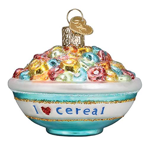 Old World Christmas Glass Blown Ornament with S-Hook and Gift Box, More Food Selection (Bowl of Cereal, 32477)