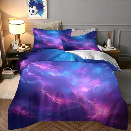 Housse de couette éclair néon 140x200 parure lit 3d - 6