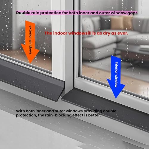 Barra protectora contra goteo de goma autoadhesiva para solucionar filtraciones en ventanas 4