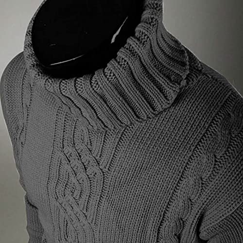 XMAIYIF (Wool) Sweater Male Slim Turtleneck Sweater Long Sleeve Casual Sweater for Winter Knitted Comfortable Sweater Sweater(Black,M)3
