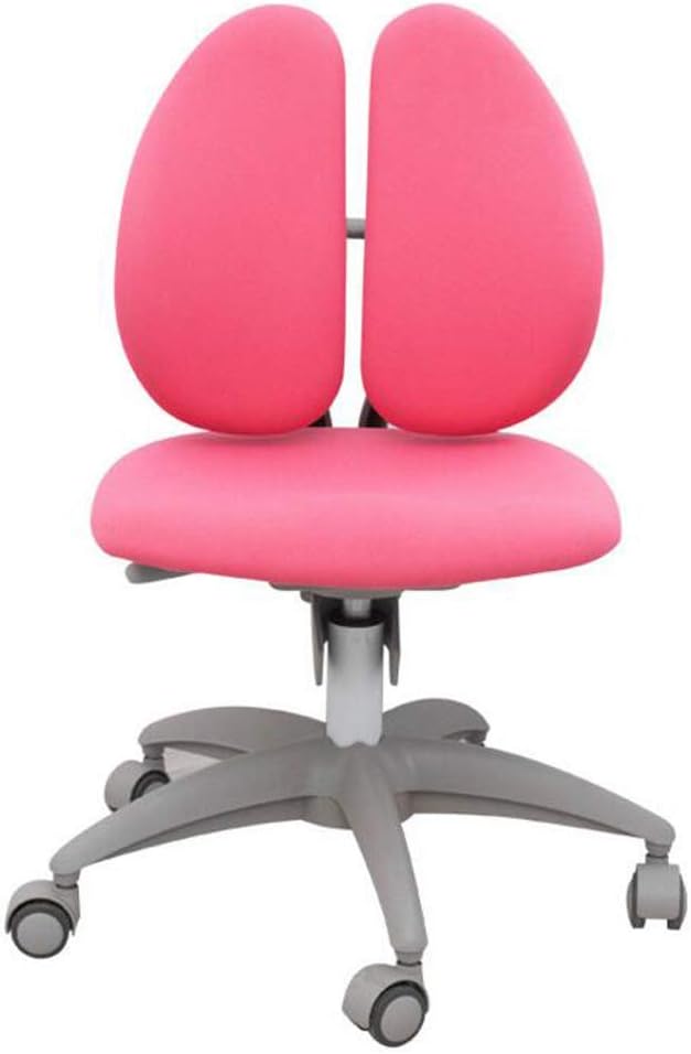 GGQF Child Chair Ergonomic Adjustable Desk Chair for Teens and Children, Gravity Self-Locking Castors,Pink