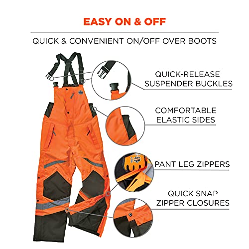Image of Ergodyne GloWear 8928 Insulated Thermal Bib Overalls, High Visibility, Weather-Resistant