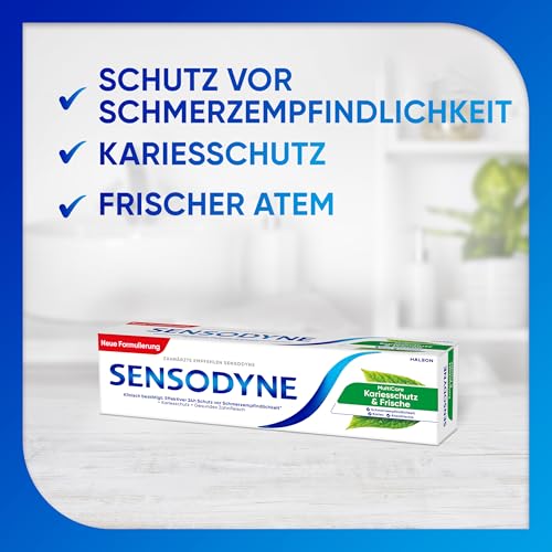 Sensodyne MultiCare Kariesschutz & Frische Zahnpasta, tägliche Zahnpasta mit Fluorid, bei schmerzempfindlichen Zähnen, 75ml – Bild 6