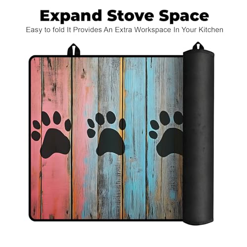Image of Stove Top Cover for Glass Electric Stove (Dog Paw Print, 30 inch x 21 inch)