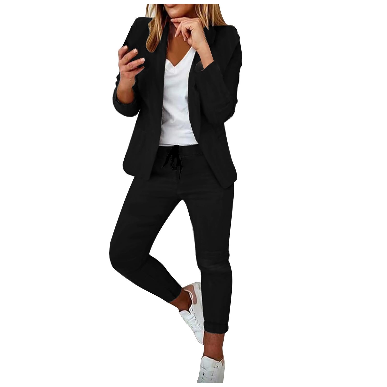Two Piece Sets for Women Dressy Pant Suits Long Sleeve Blazer Sets Tapered Pant Suits Business Professional Outfits